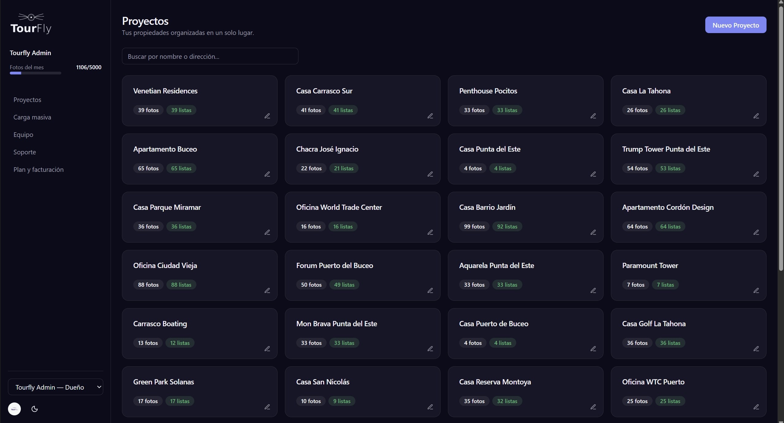 Plataforma Tourfly — Proyectos